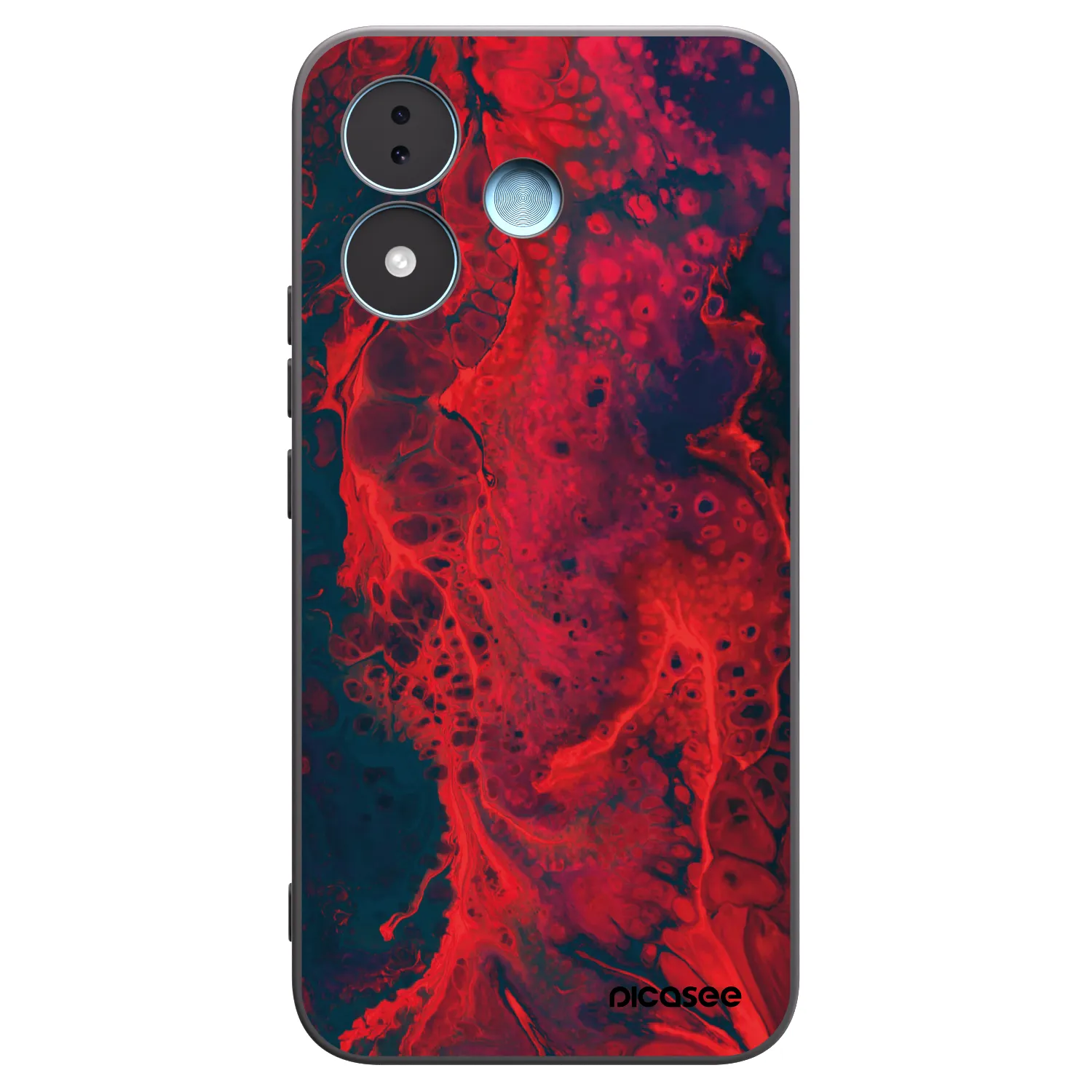 Picasee silikonowe czarne etui na Xiaomi Redmi Note 17 5G - Organic red