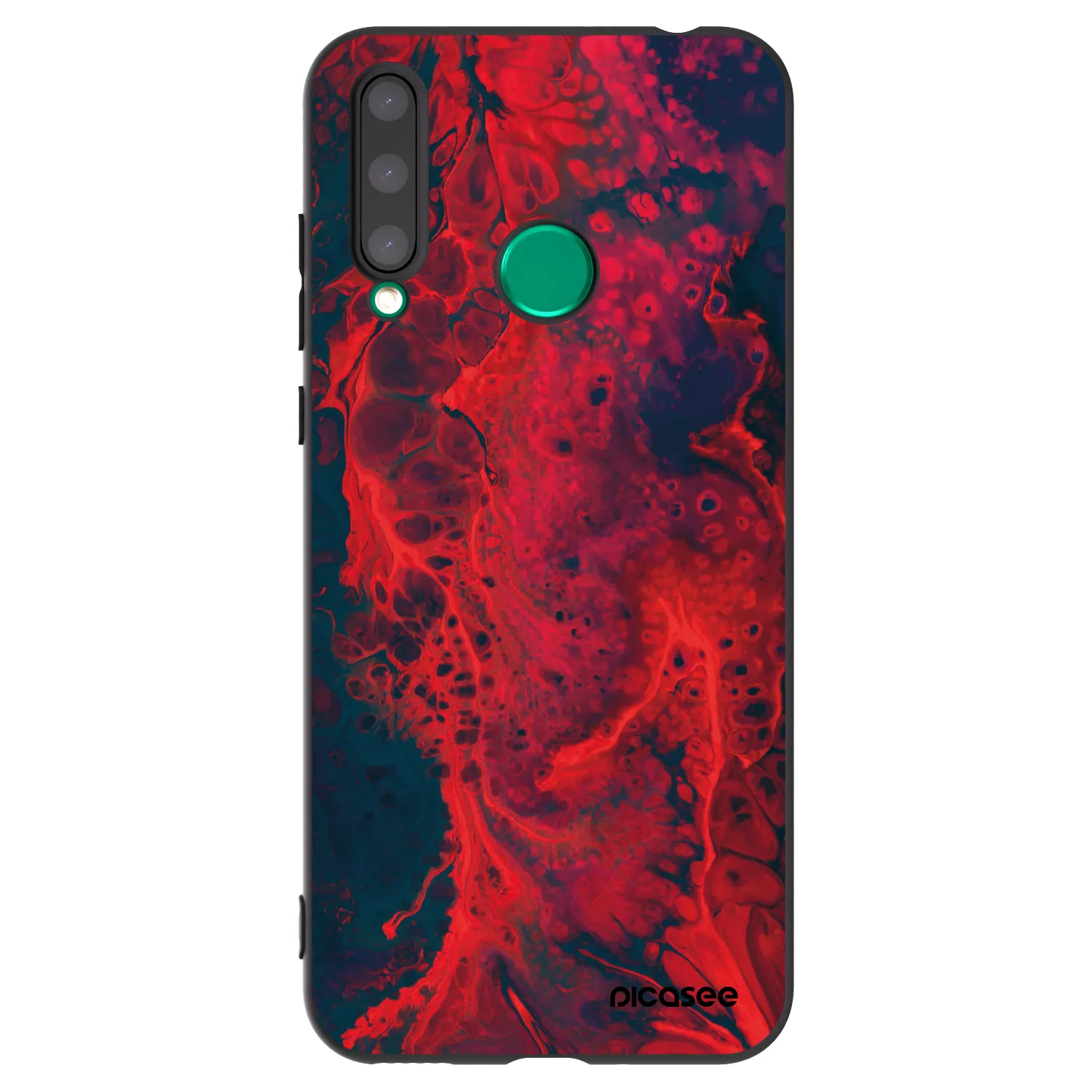 Picasee silikonowe czarne etui na Honor 20 Lite - Organic red