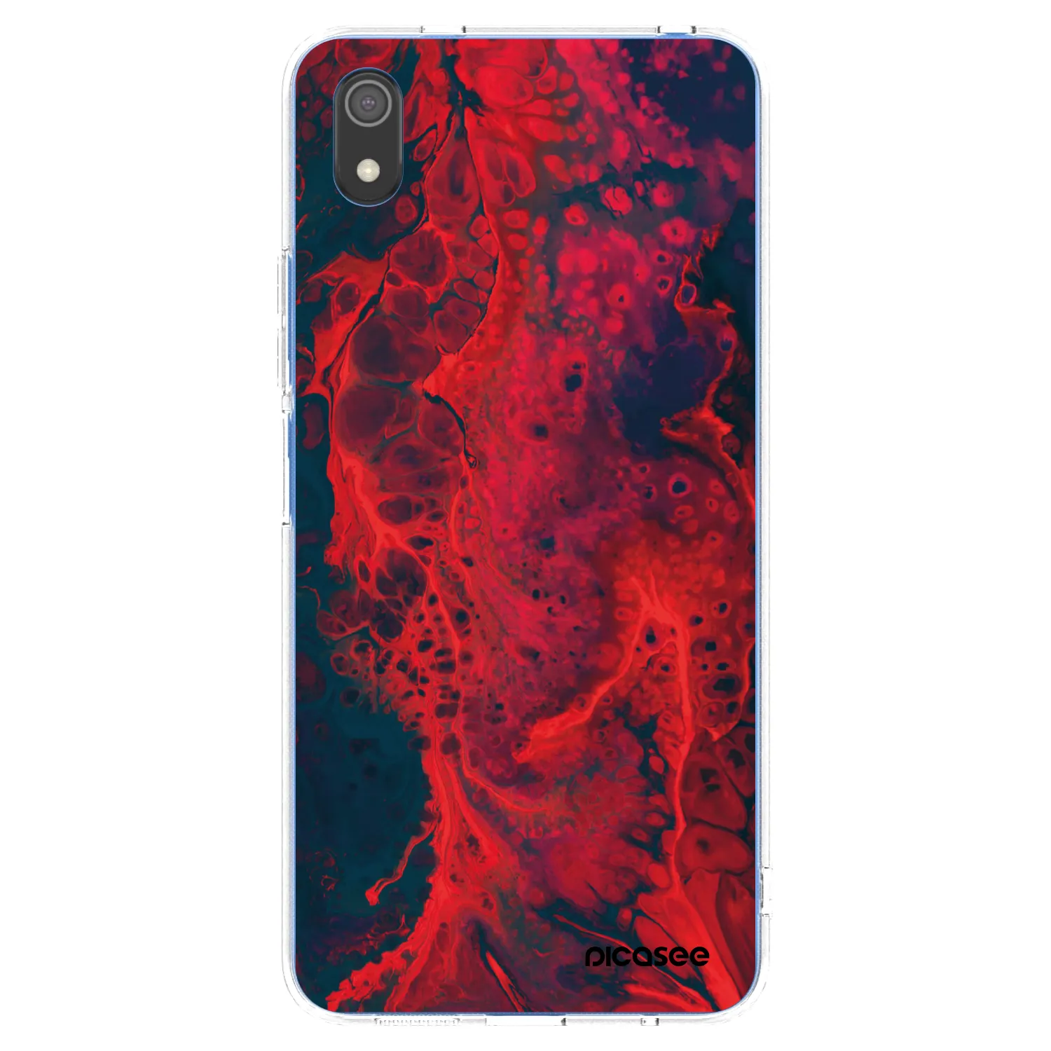 Picasee silikonowe przeźroczyste etui na Xiaomi Redmi 7A - Organic red