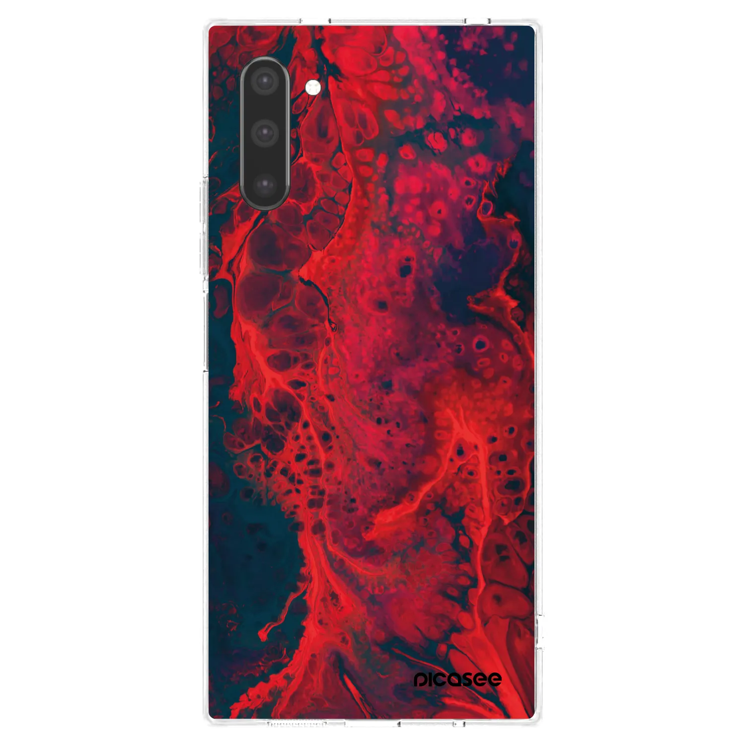 Picasee silikonowe przeźroczyste etui na Samsung Galaxy Note 10 N970F - Organic red