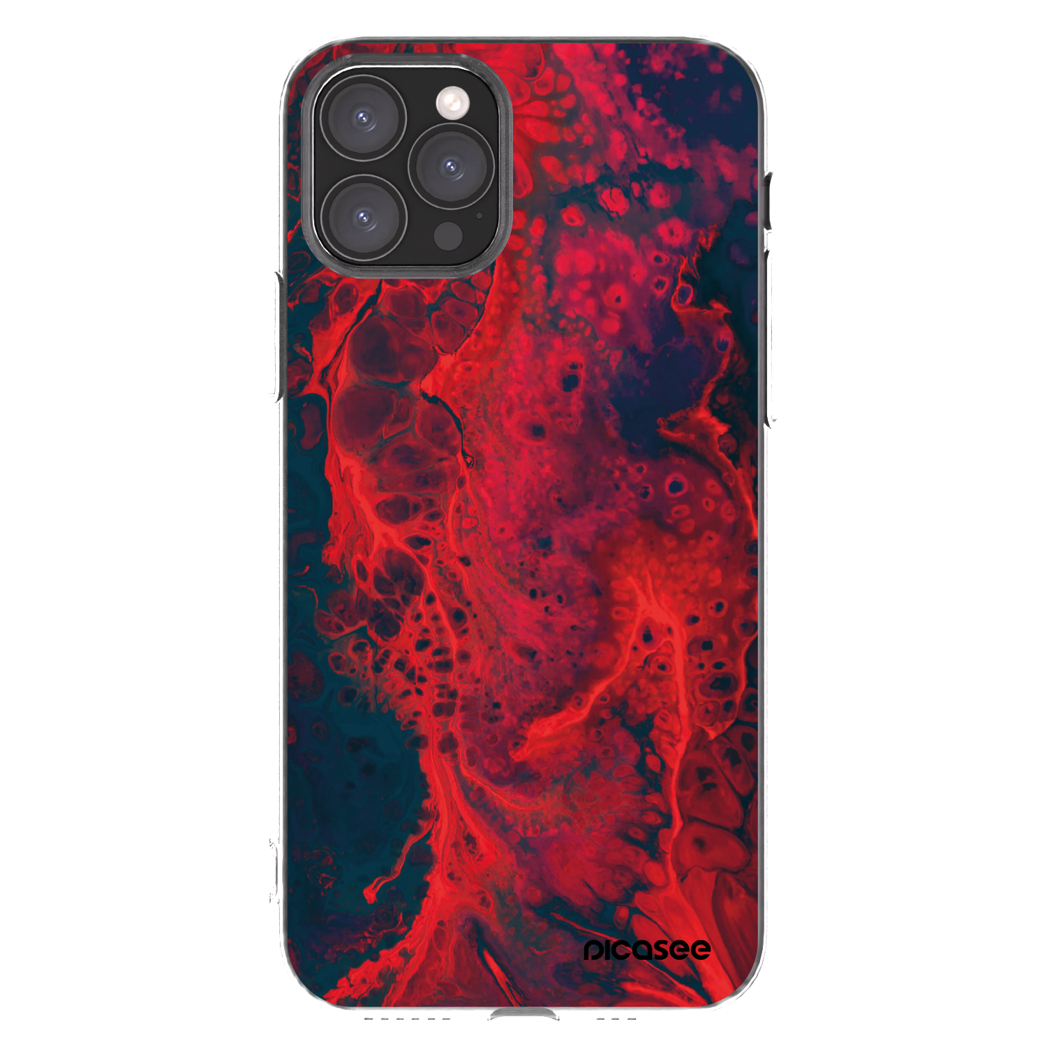Picasee silikonowe przeźroczyste etui na Apple iPhone 11 Pro - Organic red