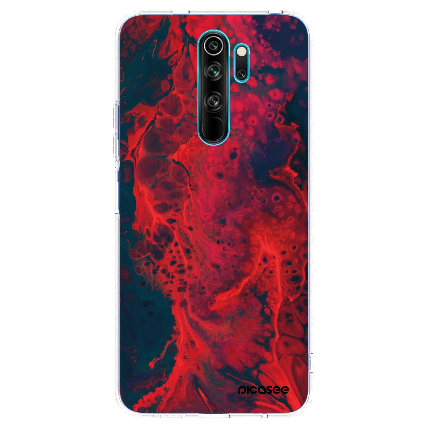 Picasee silikonowe przeźroczyste etui na Xiaomi Redmi Note 8 Pro - Organic red