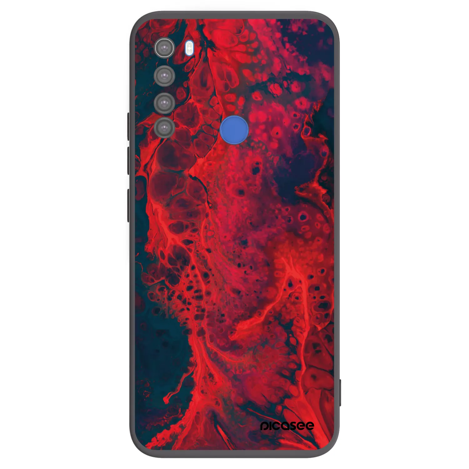 Picasee silikonowe czarne etui na Xiaomi Redmi Note 8T - Organic red