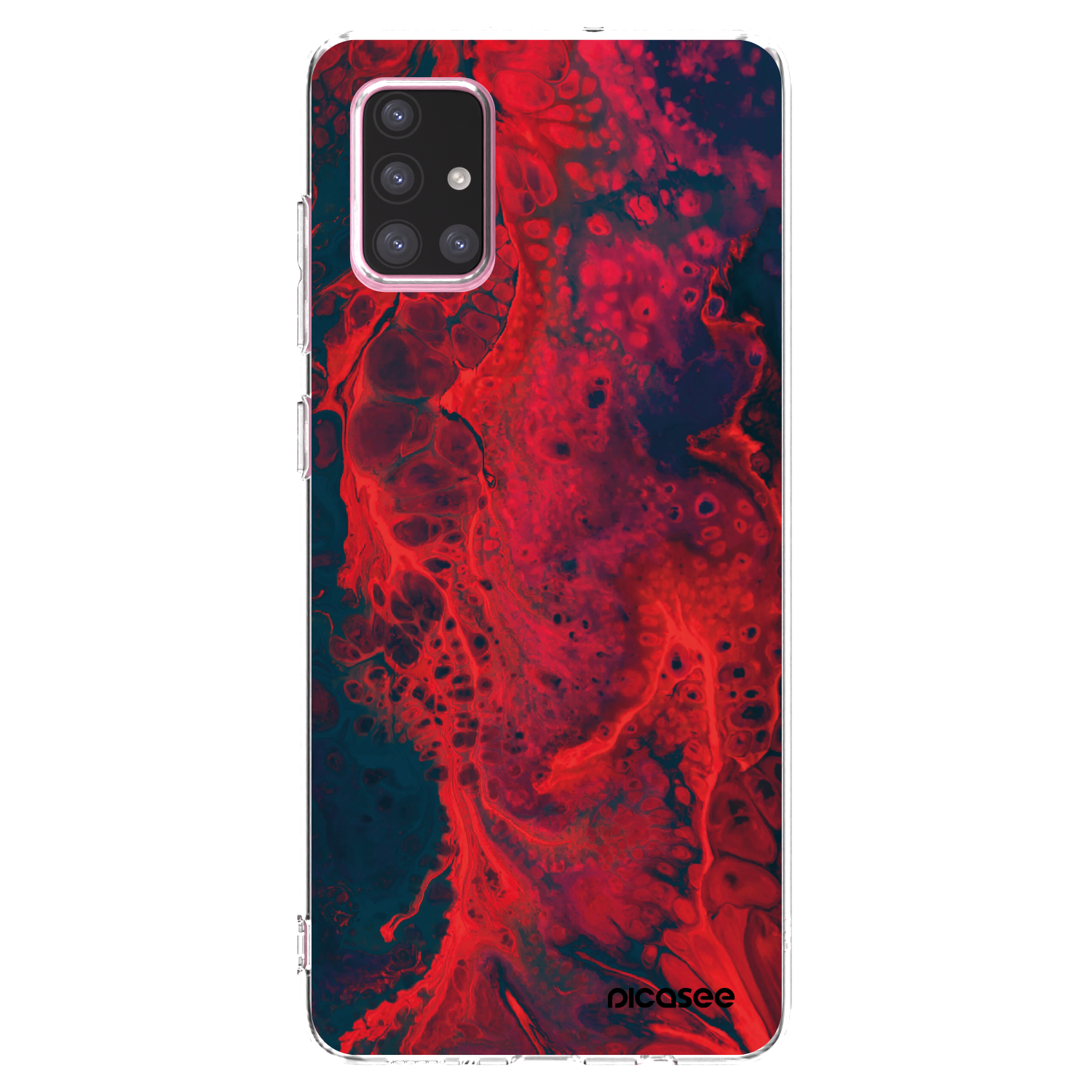 Picasee silikonowe przeźroczyste etui na Samsung Galaxy A71 A715F - Organic red