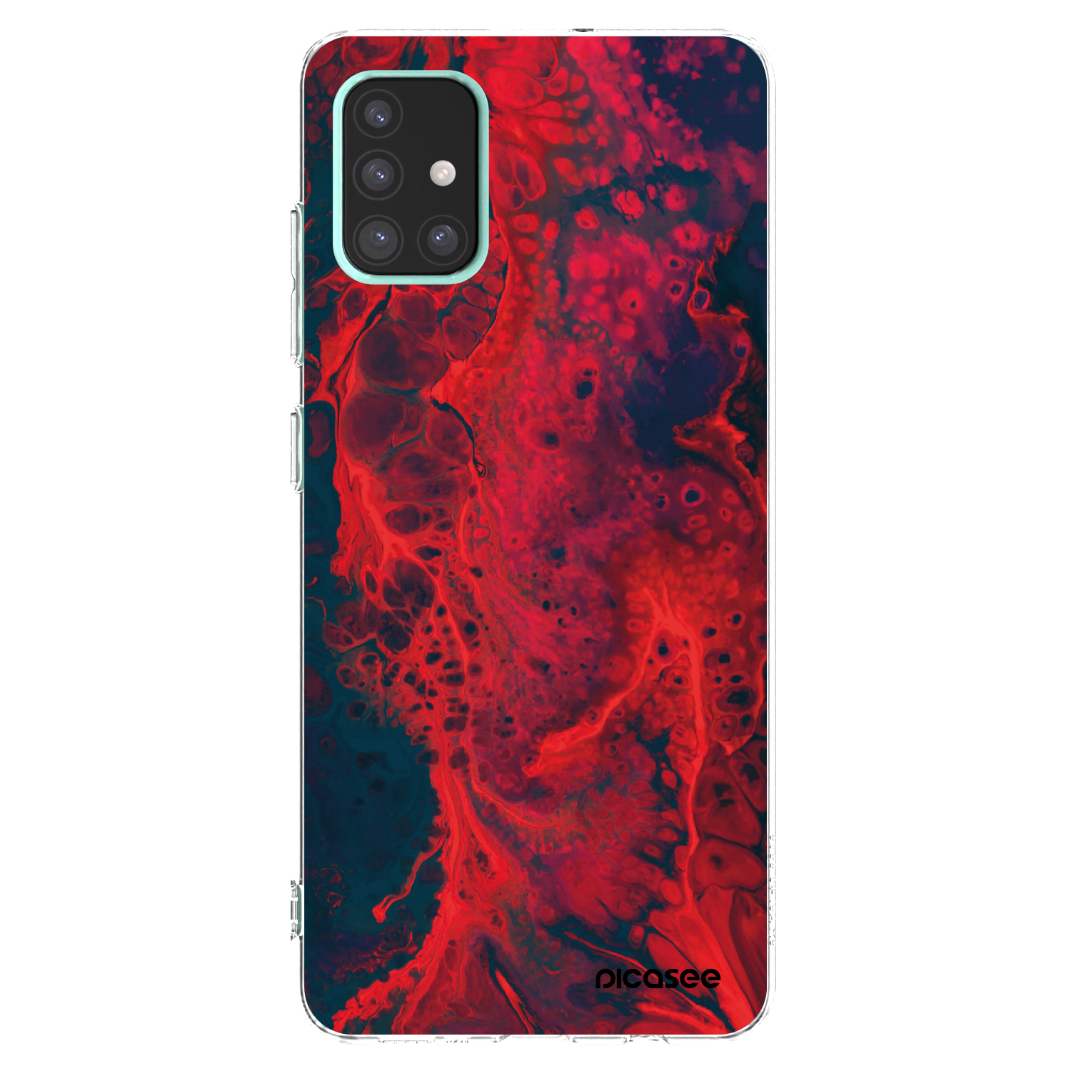 Picasee silikonowe przeźroczyste etui na Samsung Galaxy A51 A515F - Organic red