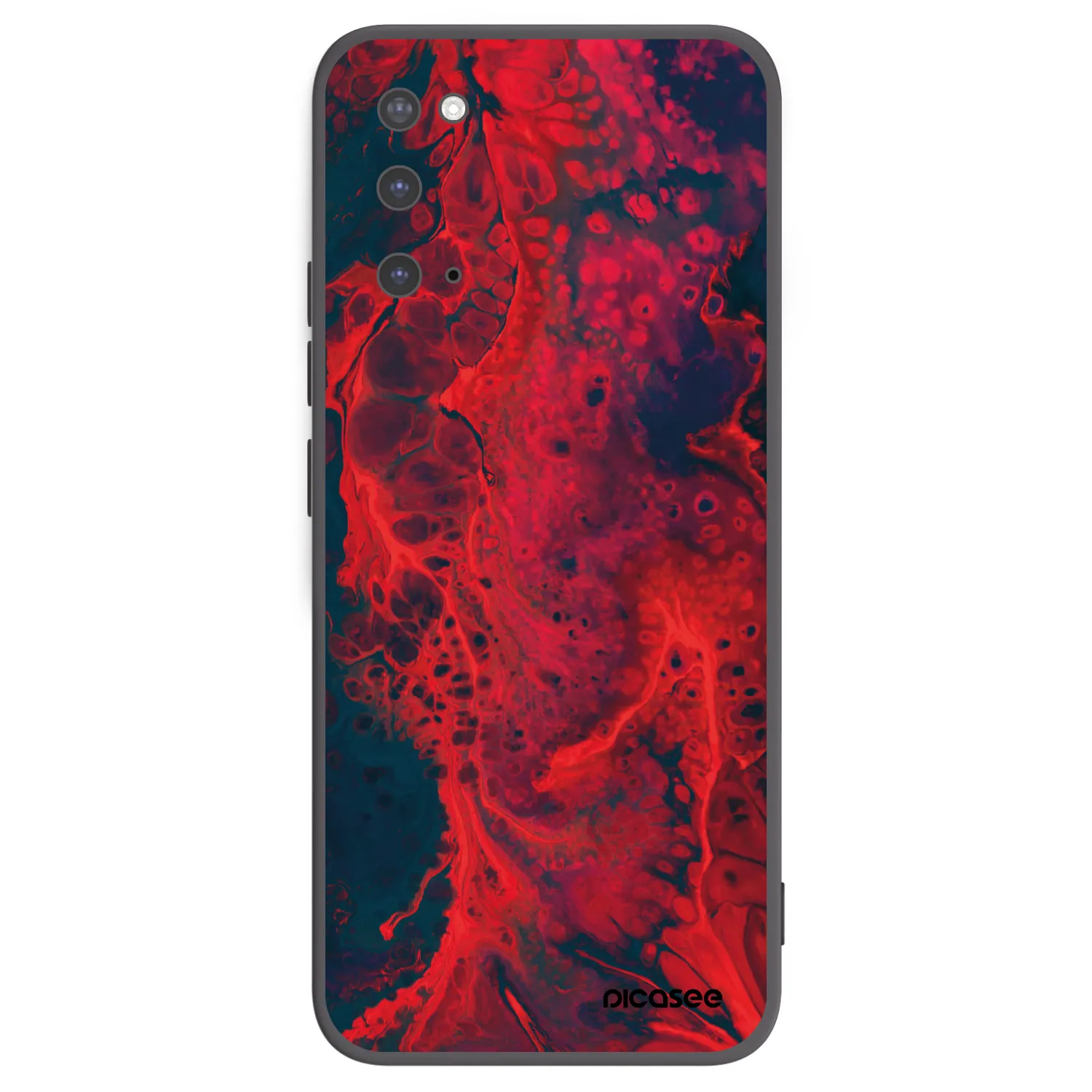 Picasee silikonowe czarne etui na Samsung Galaxy S20 G980F - Organic red