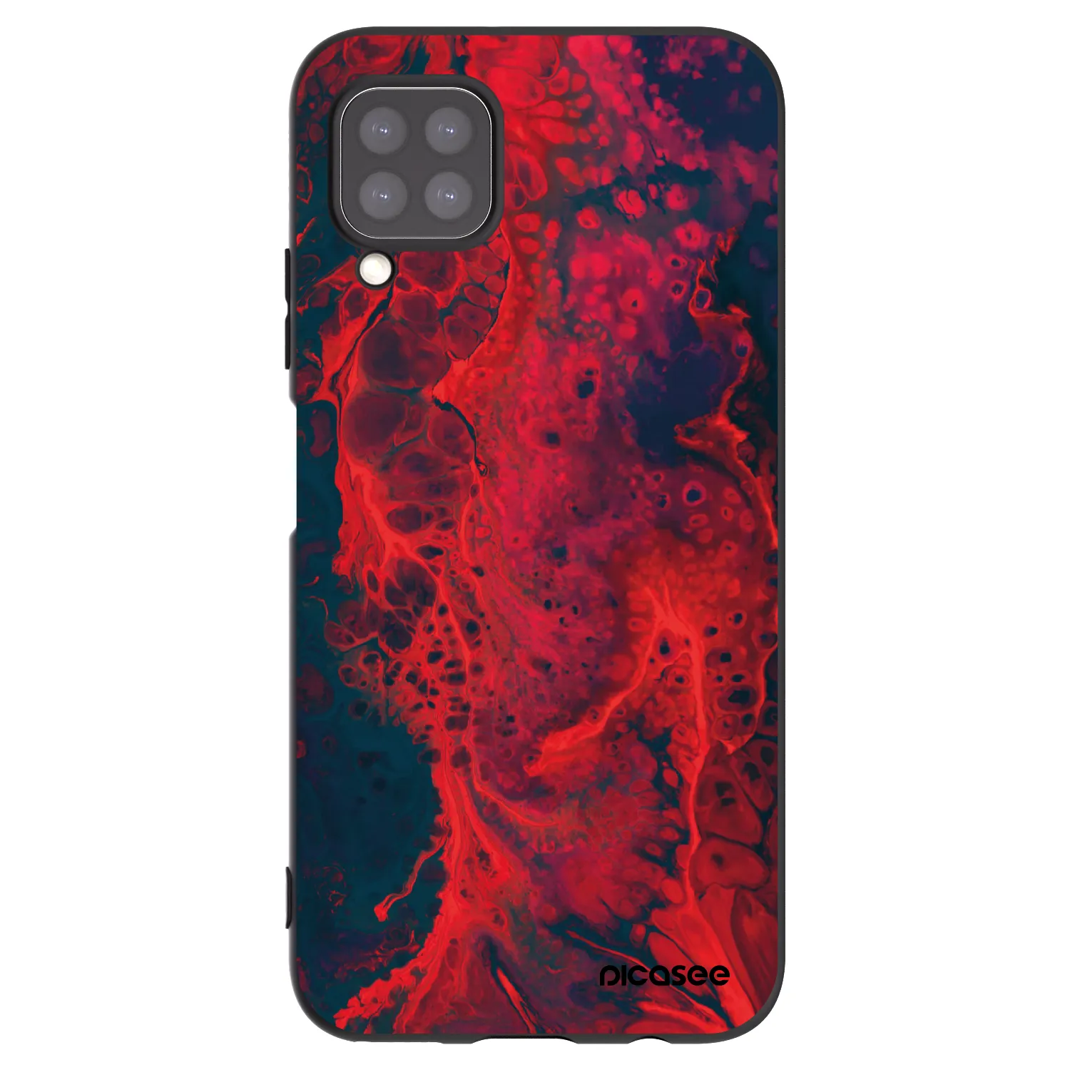 Picasee silikonowe czarne etui na Huawei P40 Lite - Organic red