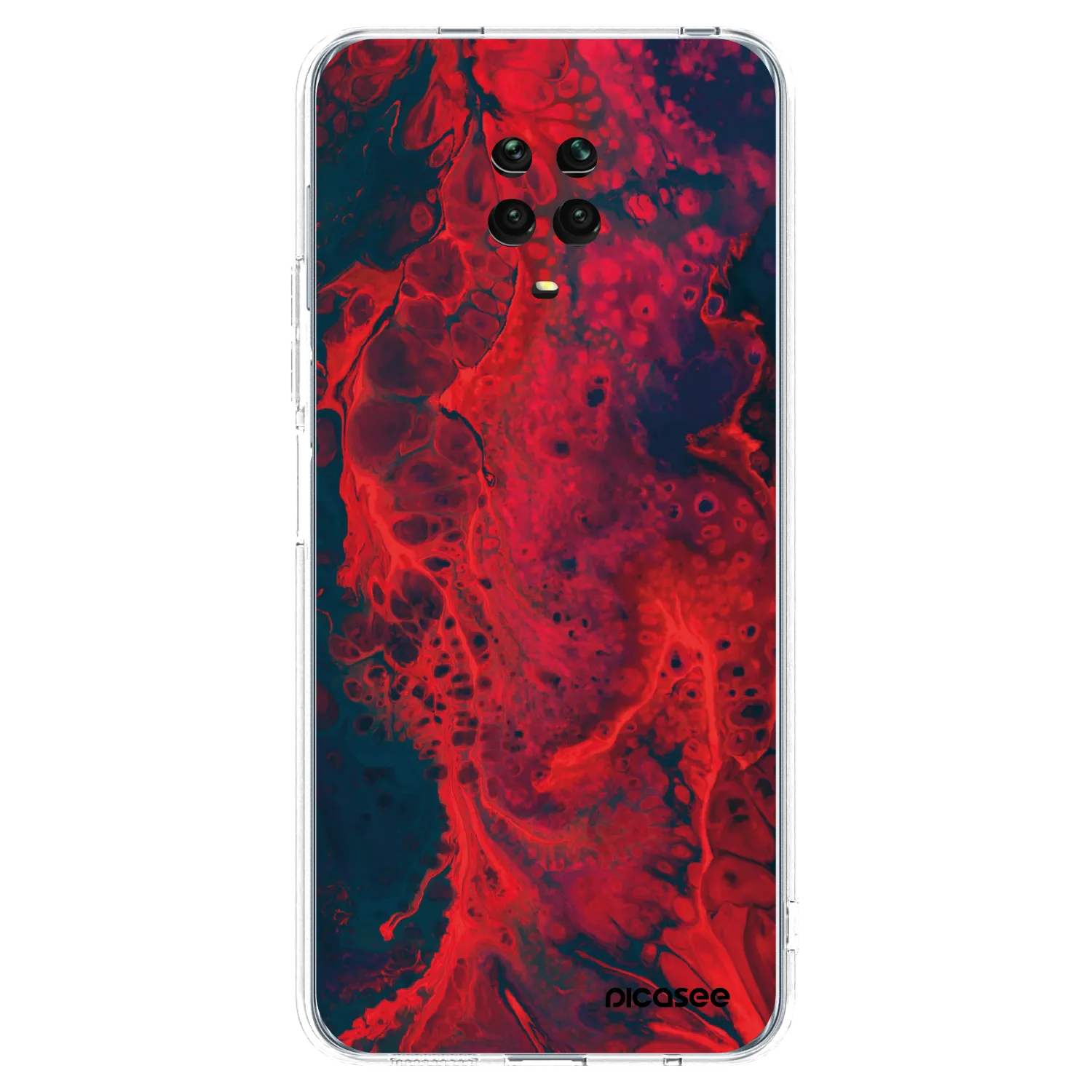 Picasee silikonowe przeźroczyste etui na Xiaomi Redmi Note 9S - Organic red