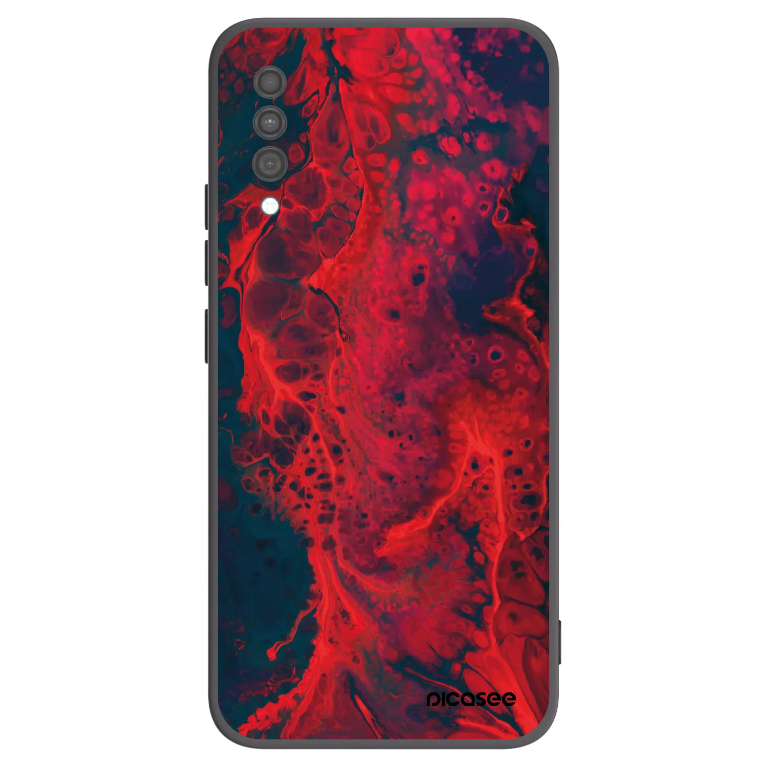 Picasee silikonowe czarne etui na Samsung Galaxy A30s A307F - Organic red