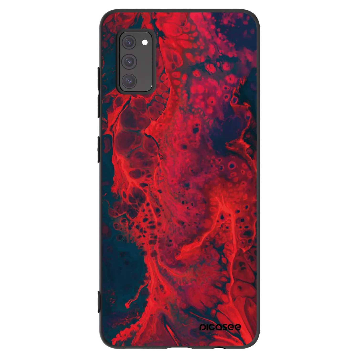 Picasee silikonowe czarne etui na Samsung Galaxy A41 A415F - Organic red