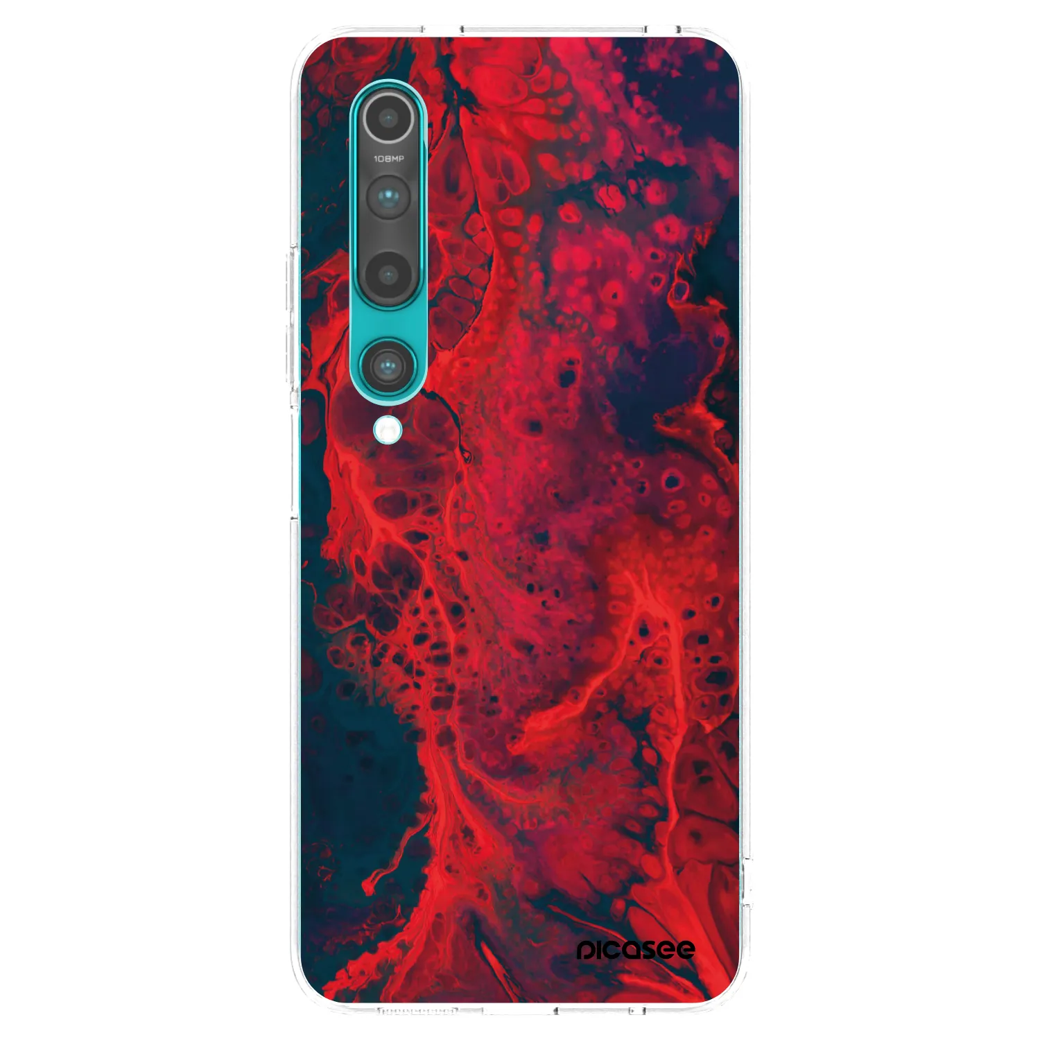 Picasee silikonowe przeźroczyste etui na Xiaomi Mi 10 - Organic red