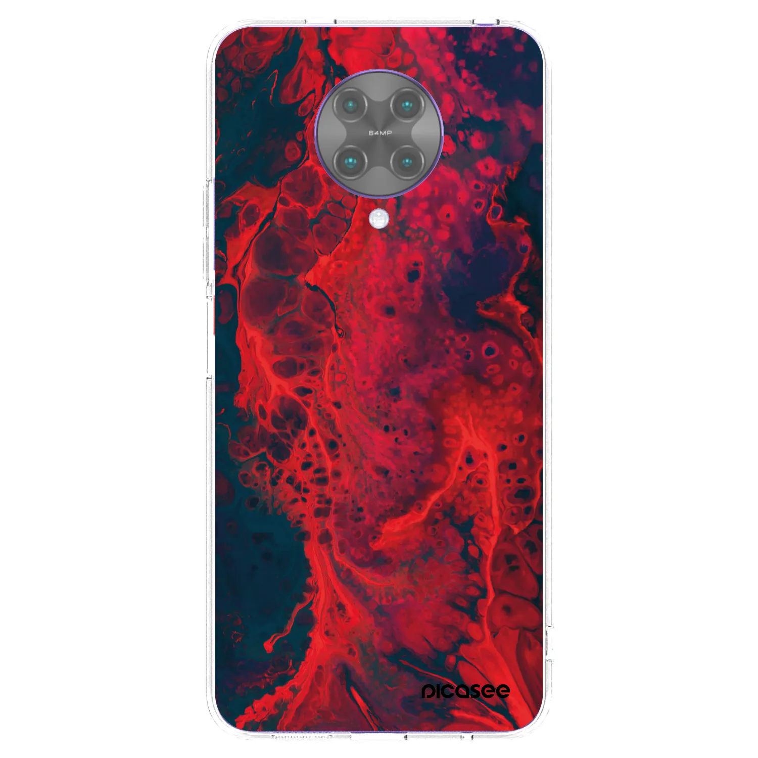 Picasee silikonowe przeźroczyste etui na Xiaomi Poco F2 Pro - Organic red