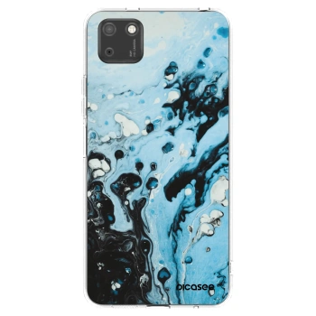Picasee silikonowe przeźroczyste etui na Huawei Y5P - Organic blue