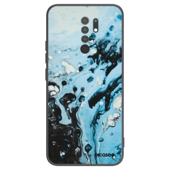 Picasee silikonowe czarne etui na Xiaomi Redmi 9 - Organic blue