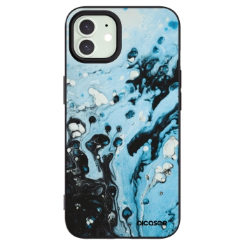 Picasee silikonowe czarne etui na Apple iPhone 12 - Organic blue