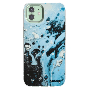 Picasee silikonowe przeźroczyste etui na Apple iPhone 12 - Organic blue