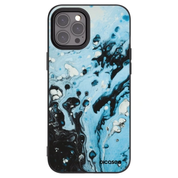Picasee silikonowe czarne etui na Apple iPhone 12 Pro Max - Organic blue