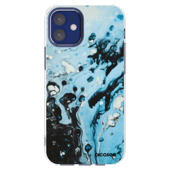 Picasee silikonowe przeźroczyste etui na Apple iPhone 12 mini - Organic blue