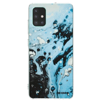 Picasee silikonowe przeźroczyste etui na Samsung Galaxy M51 M515F - Organic blue