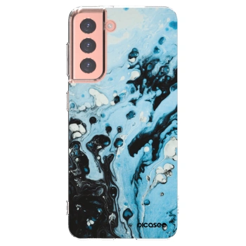 Picasee silikonowe przeźroczyste etui na Samsung Galaxy S21 5G G991B - Organic blue