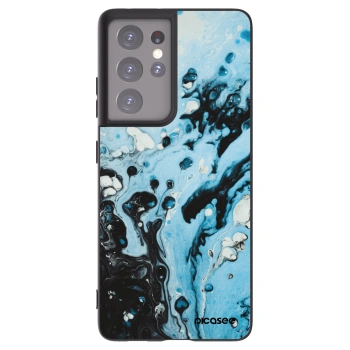 Picasee silikonowe czarne etui na Samsung Galaxy S21 Ultra 5G G998B - Organic blue