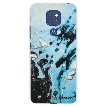 Picasee silikonowe przeźroczyste etui na Motorola Moto G9 Play - Organic blue
