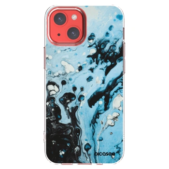 Picasee silikonowe przeźroczyste etui na Apple iPhone 13 mini - Organic blue