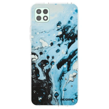 Picasee silikonowe przeźroczyste etui na Samsung Galaxy A22 A226B 5G - Organic blue