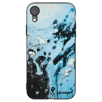 Picasee silikonowe czarne etui na Apple iPhone XR - Organic blue