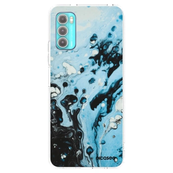 Picasee silikonowe przeźroczyste etui na Motorola Moto G60 - Organic blue