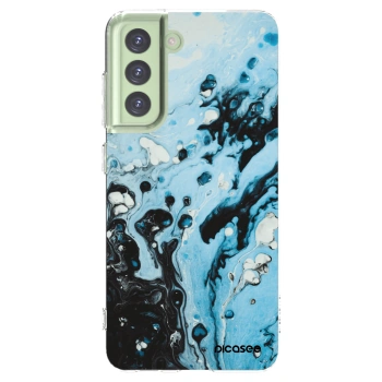 Picasee silikonowe przeźroczyste etui na Samsung Galaxy S21 FE 5G - Organic blue