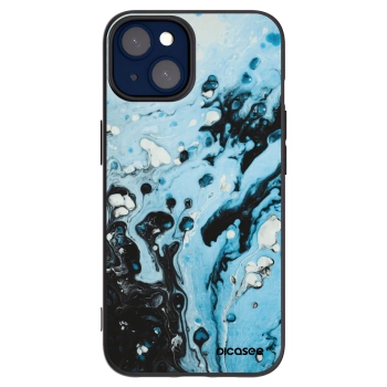 Picasee silikonowe czarne etui na Apple iPhone 14 - Organic blue
