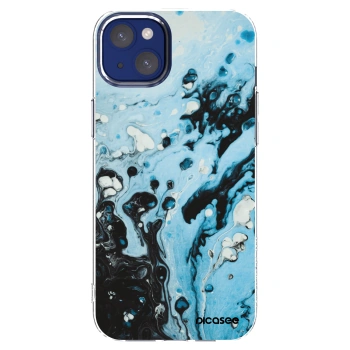 Picasee silikonowe przeźroczyste etui na Apple iPhone 14 Plus - Organic blue
