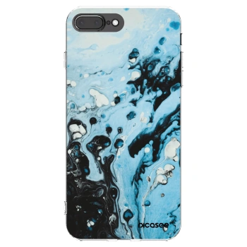 Picasee silikonowe przeźroczyste etui na Apple iPhone 8 Plus - Organic blue