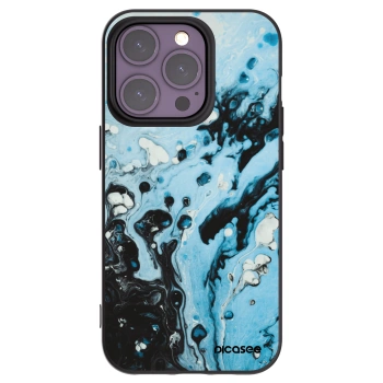 Picasee silikonowe czarne etui na Apple iPhone 14 Pro - Organic blue