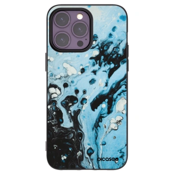 Picasee silikonowe czarne etui na Apple iPhone 14 Pro Max - Organic blue