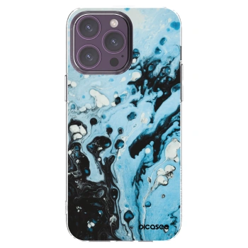 Picasee silikonowe przeźroczyste etui na Apple iPhone 14 Pro Max - Organic blue