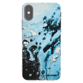 Picasee silikonowe przeźroczyste etui na Apple iPhone X/XS - Organic blue