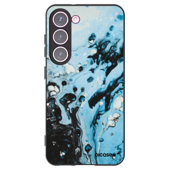 Picasee silikonowe czarne etui na Samsung Galaxy S23 5G - Organic blue