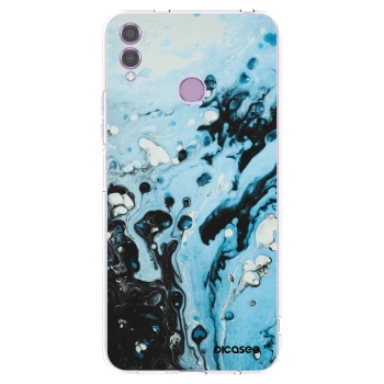 Picasee silikonowe przeźroczyste etui na Honor 8X - Organic blue