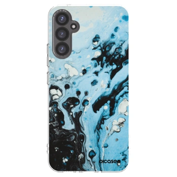 Picasee silikonowe przeźroczyste etui na Samsung Galaxy A34 5G A346B - Organic blue