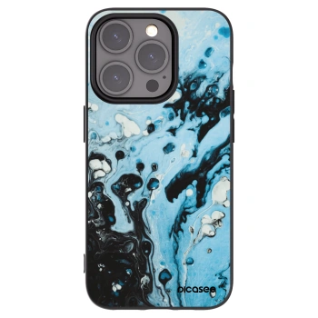Picasee silikonowe czarne etui na Apple iPhone 15 Pro - Organic blue