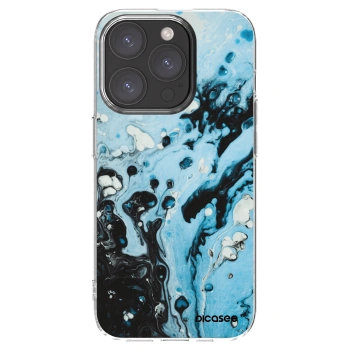 Picasee silikonowe przeźroczyste etui na Apple iPhone 15 Pro - Organic blue