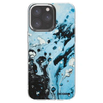 Picasee silikonowe przeźroczyste etui na Apple iPhone 15 Pro Max - Organic blue