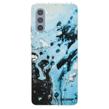 Picasee silikonowe przeźroczyste etui na Motorola Moto G62 - Organic blue