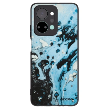 Picasee silikonowe czarne etui na Honor X7a - Organic blue