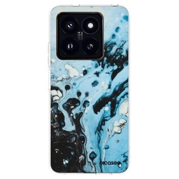 Picasee silikonowe przeźroczyste etui na Xiaomi 14 Pro - Organic blue