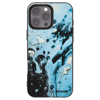 Picasee silikonowe czarne etui na Apple iPhone 16 Pro Max - Organic blue