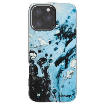 Picasee silikonowe przeźroczyste etui na Apple iPhone 16 Pro Max - Organic blue