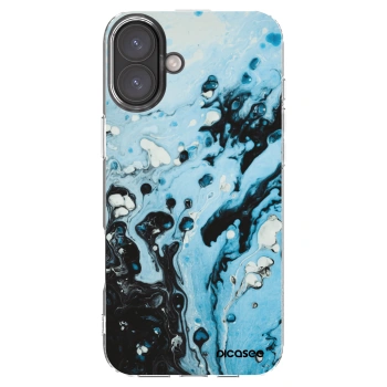 Picasee silikonowe przeźroczyste etui na Apple iPhone 16 Plus - Organic blue